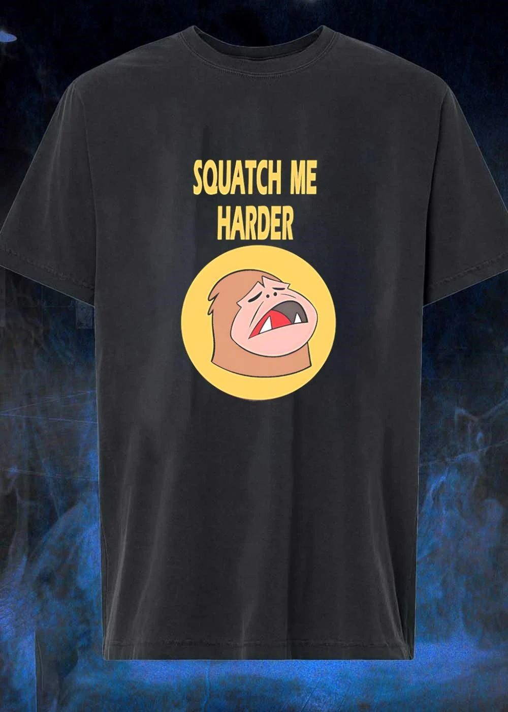 Squatch Me Harder Yellow Circle Angry Bigfoot - Adult & Kids T-Shirts, Sweatshirts & Hoodies apparel design preview 1