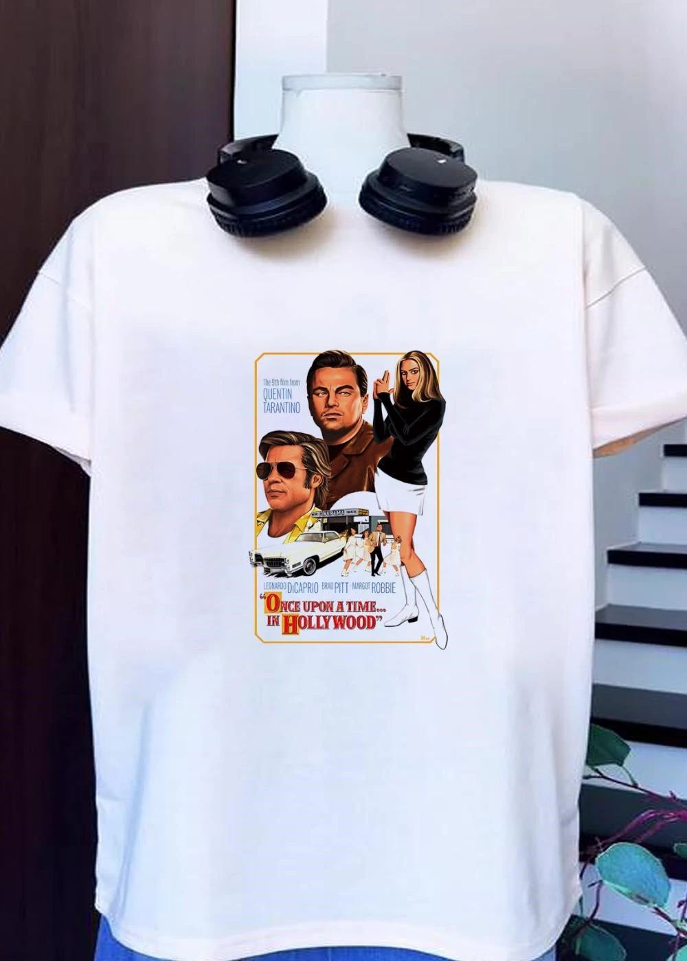 Leonardo DiCaprio Brad Pitt Margot Robbie Once Upon A - Adult & Kids T-Shirts, Sweatshirts & Hoodies apparel design preview 1