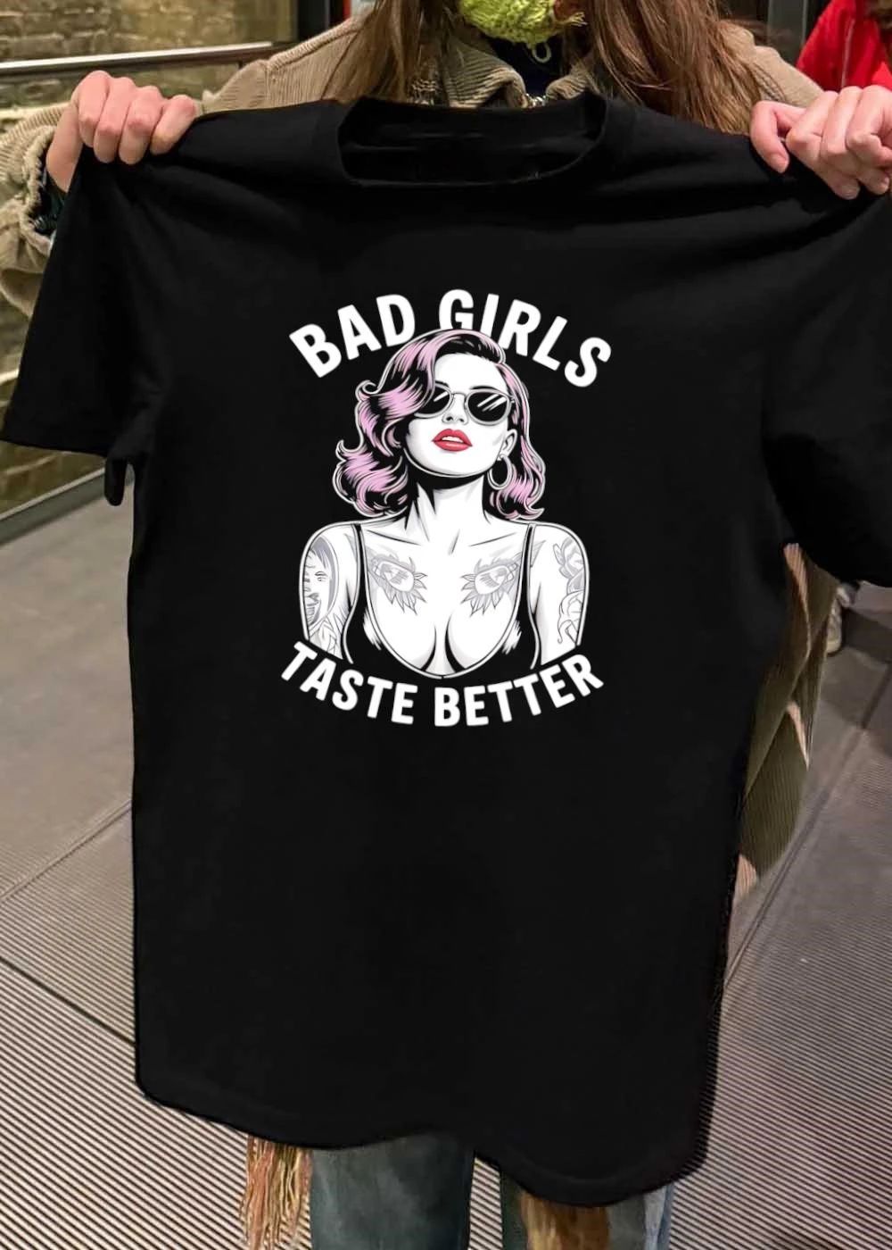 Bad Girls Taste Better Tattooed Woman With Sunglasses - Adult & Kids T-Shirts, Sweatshirts & Hoodies apparel design preview 2