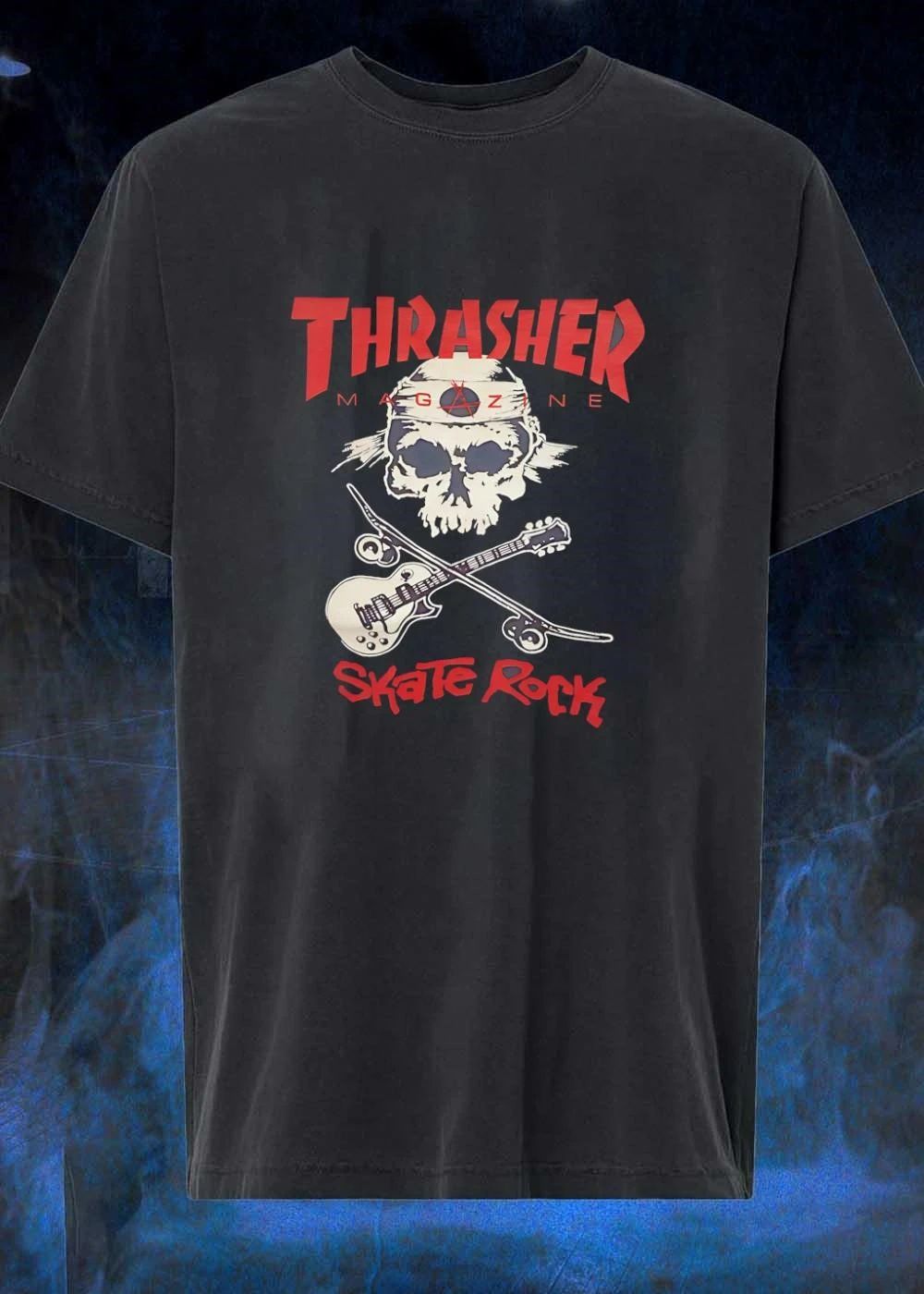 Thrasher Magazine Skate Rock Skull Guitar - Adult & Kids T-Shirts, Sweatshirts & Hoodies apparel design preview 1