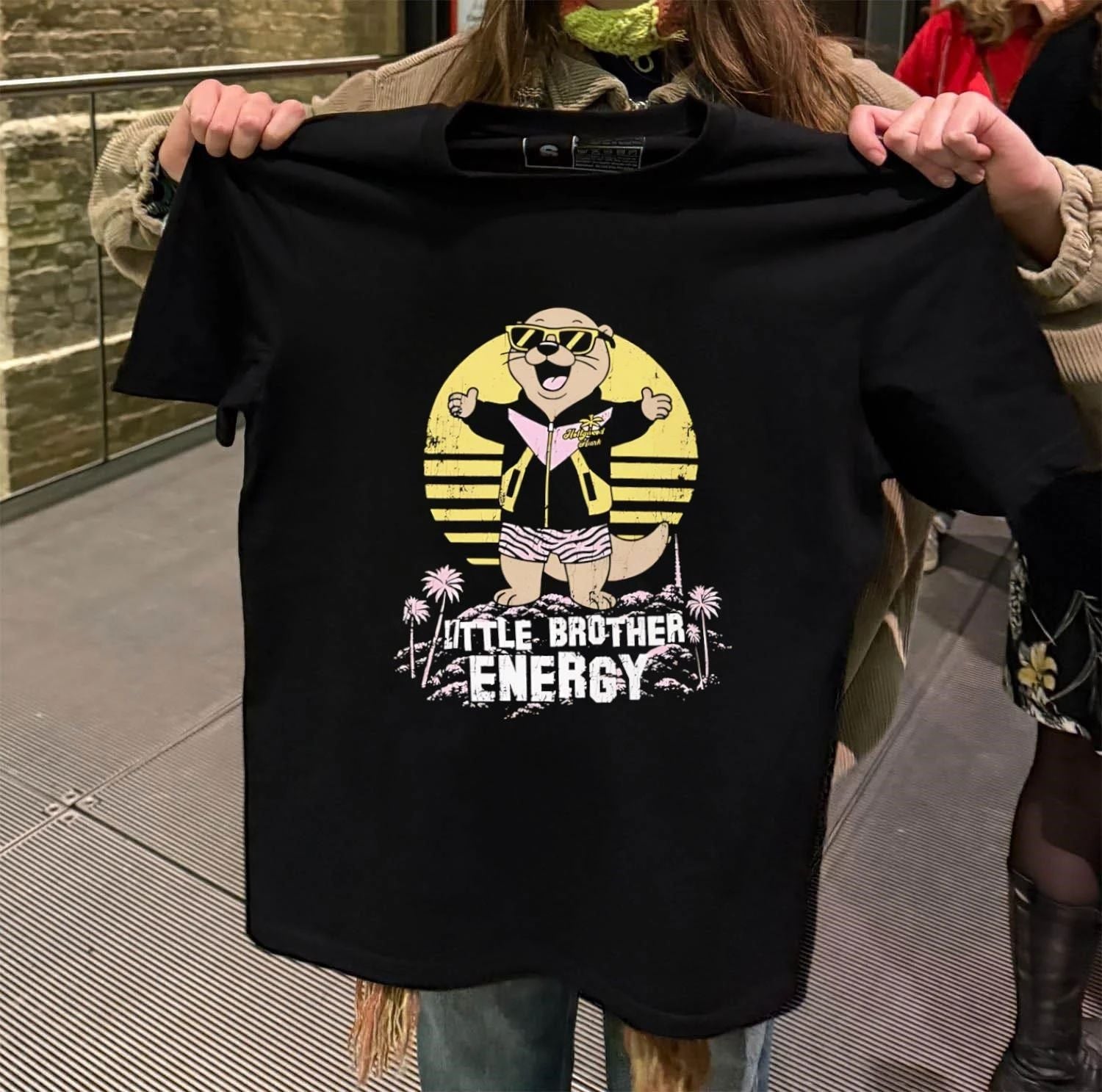 Little Brother Energy Otter Hollywood Hunk Sunglasses - Adult & Kids T-Shirts, Sweatshirts & Hoodies apparel design preview 2