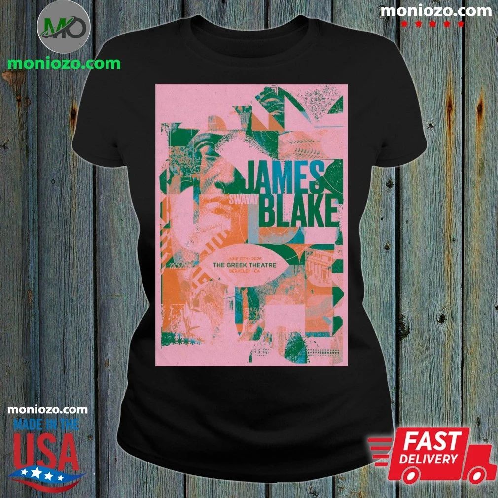 James Blake In Berkeley CA On June 11 2026 Tour - Adult & Kids T-Shirts, Sweatshirts & Hoodies apparel design preview 1