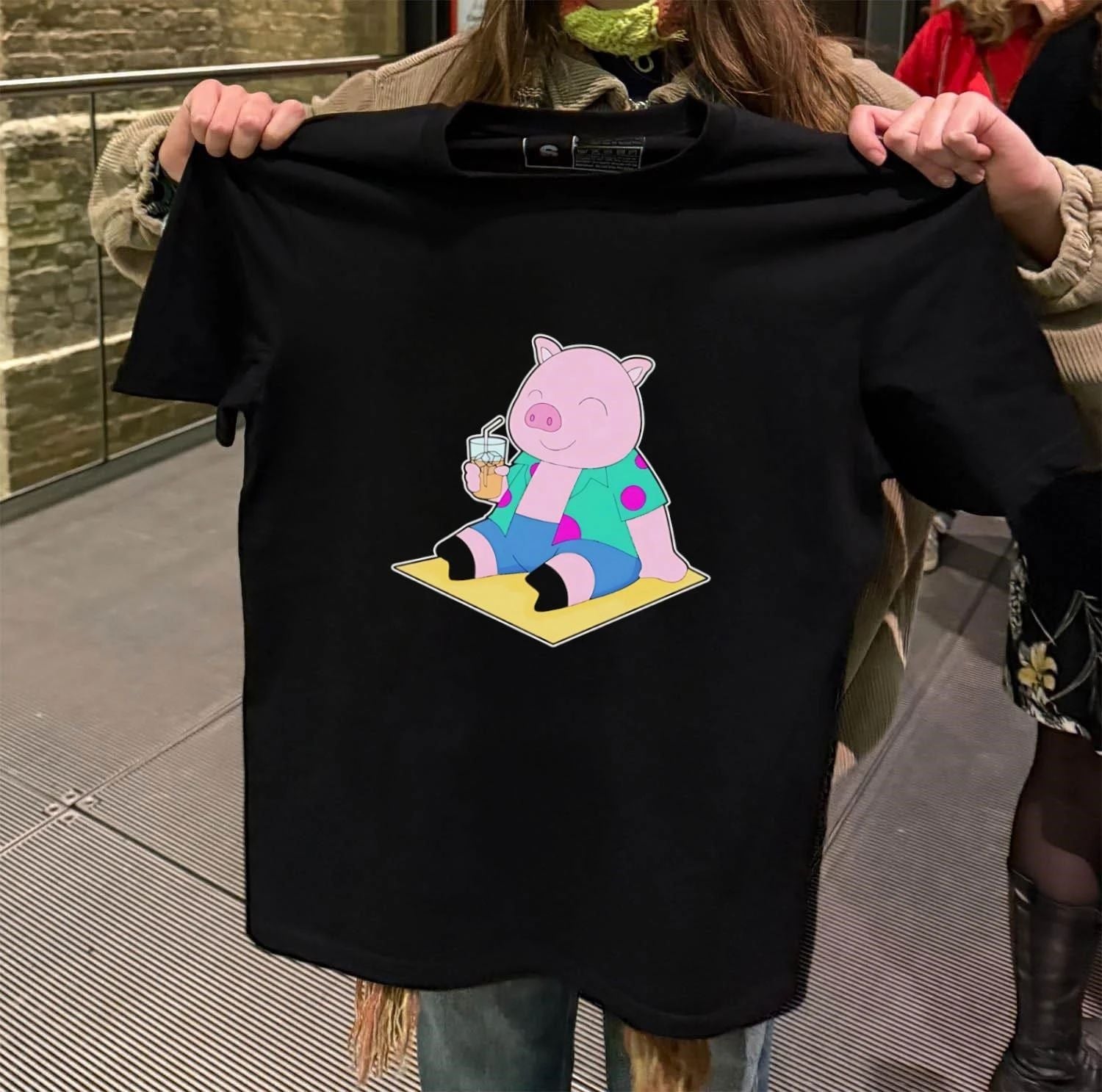 Pig Beach Beverage Summer cute - Adult & Kids T-Shirts, Sweatshirts & Hoodies apparel design preview 2