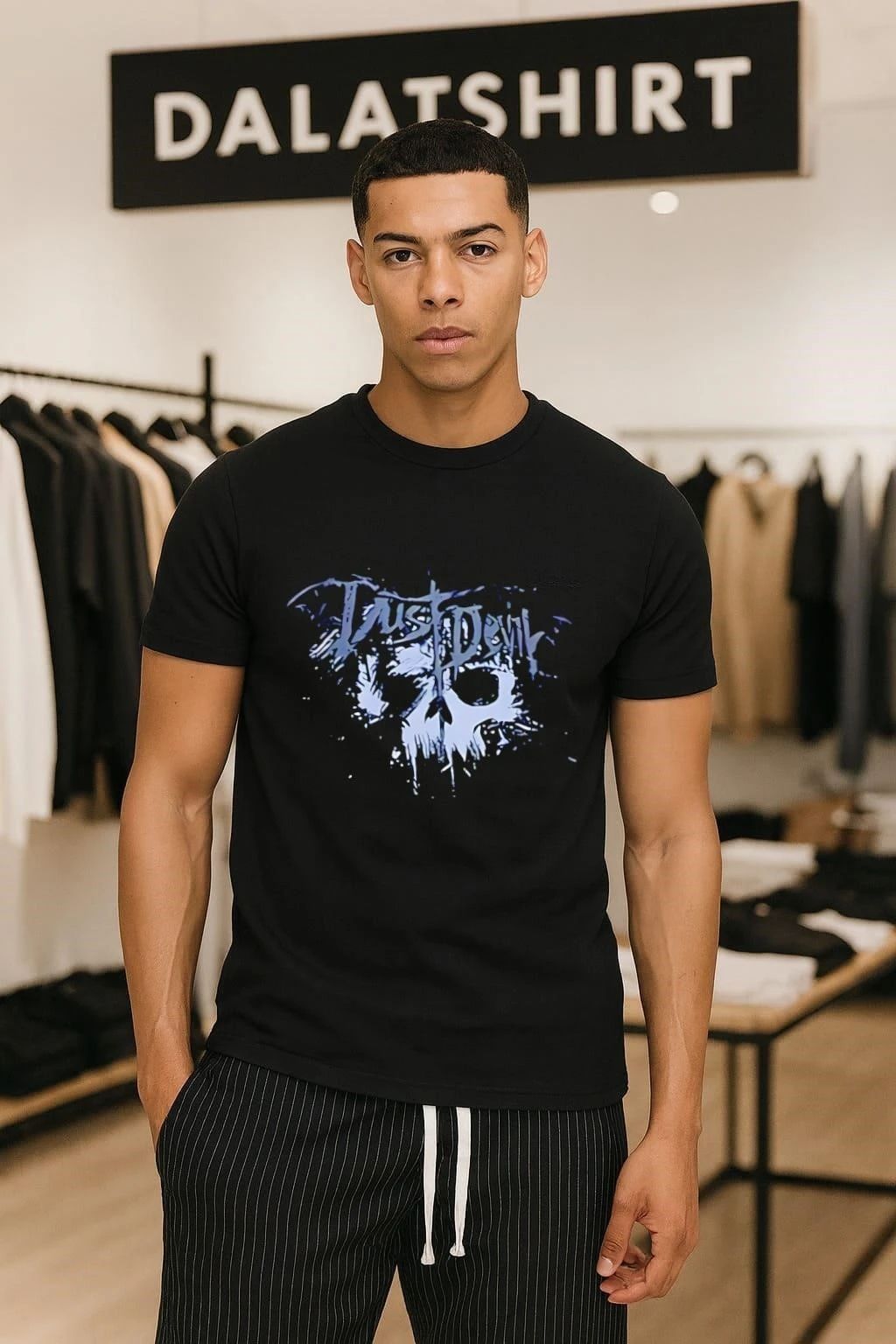 Trust Devil Skull Distressed Heavy Metal - Adult & Kids T-Shirts, Sweatshirts & Hoodies apparel design preview 1