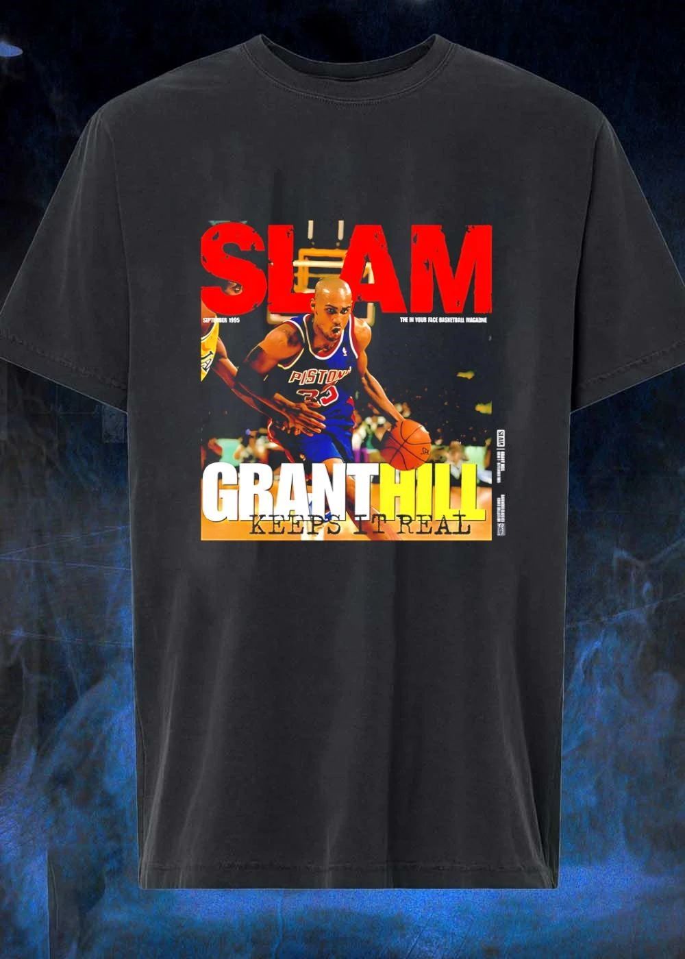 SLAM Grant Hill Keeps It Real Pistons Basketball - Adult & Kids T-Shirts, Sweatshirts & Hoodies apparel design preview 1