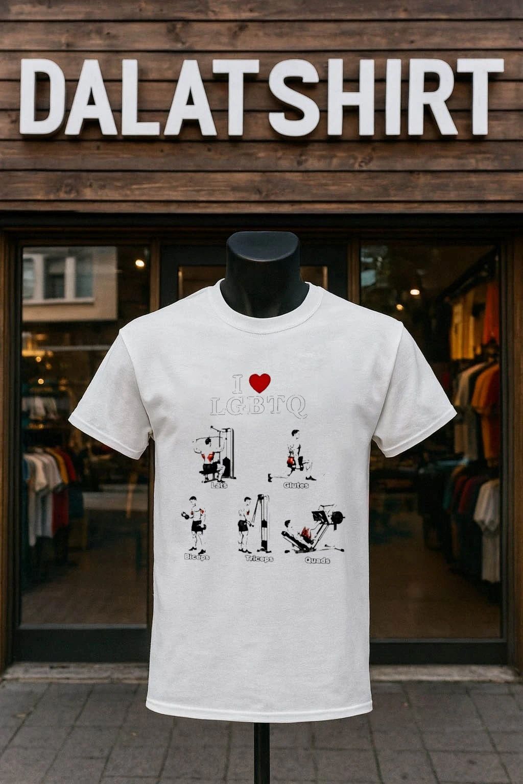 I Heart LGBTQ Lats Glutes Biceps Triceps Quads Gym - Adult & Kids T-Shirts, Sweatshirts & Hoodies apparel design preview 1