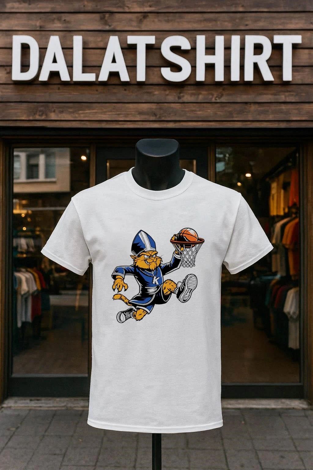 Kentucky Wildcat Mascot Pope Basketball - Adult & Kids T-Shirts, Sweatshirts & Hoodies apparel design preview 1