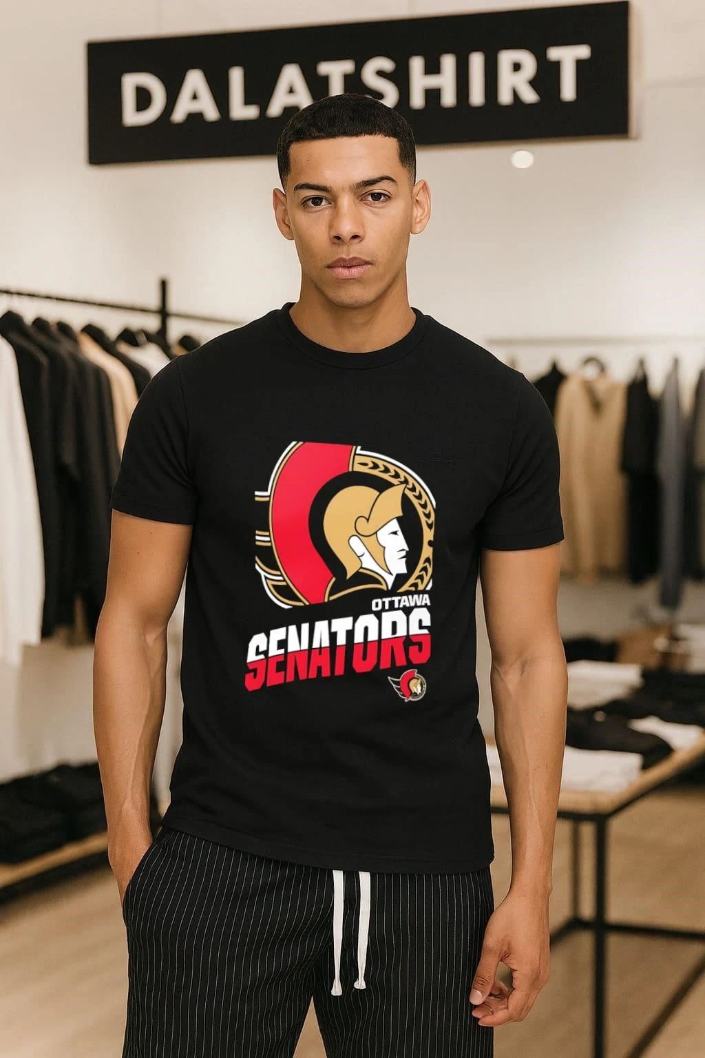 Ottawa Senators Roman Centurion Profile Logo Hockey - Adult & Kids T-Shirts, Sweatshirts & Hoodies apparel design preview 1