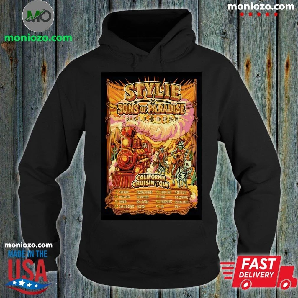 Original Stylie California Cruisin Tour 2026 Poster - Adult & Kids T-Shirts, Sweatshirts & Hoodies apparel design preview 2