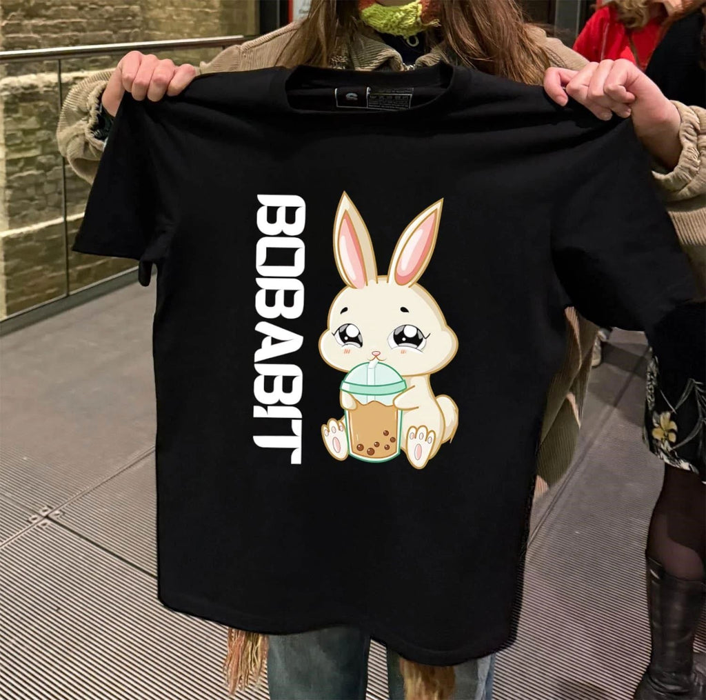 Bobabbit Bunny Drinking Boba Tea - Adult & Kids T-Shirts, Sweatshirts & Hoodies apparel design preview 2