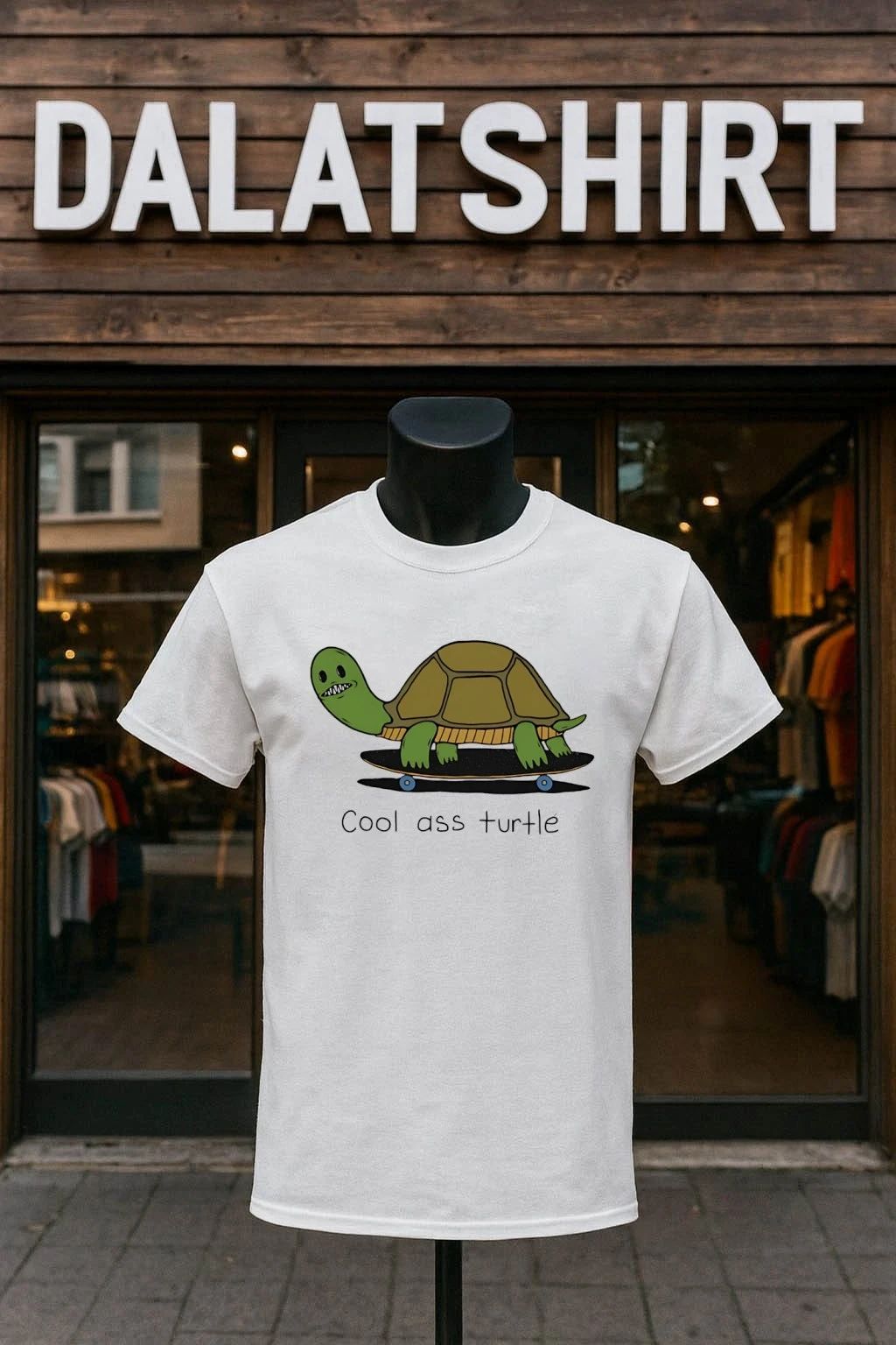 Cool Ass Turtle On Skateboard - Adult & Kids T-Shirts, Sweatshirts & Hoodies apparel design preview 1