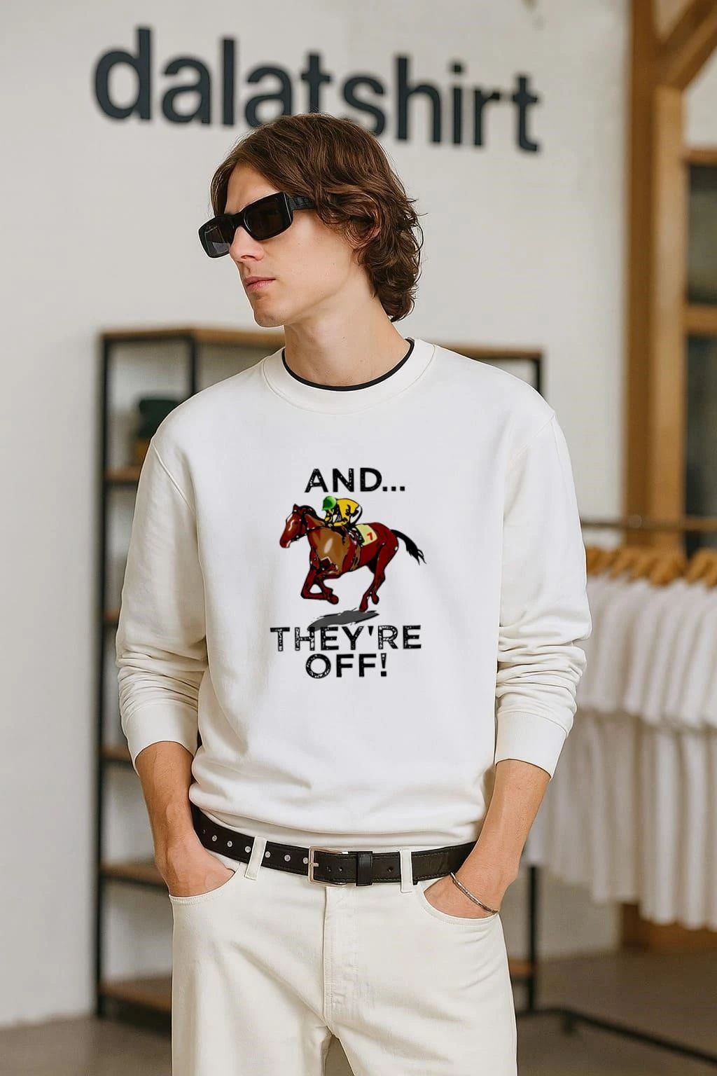 And They're Off T Funny Horse Racing Gambling Gift - Adult & Kids T-Shirts, Sweatshirts & Hoodies apparel design preview 2