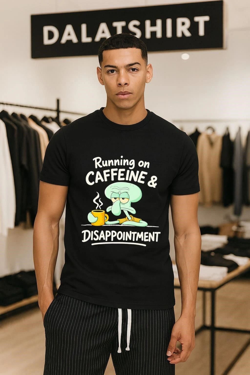 Running on caffeine and Disappointment - Adult & Kids T-Shirts, Sweatshirts & Hoodies apparel design preview 1
