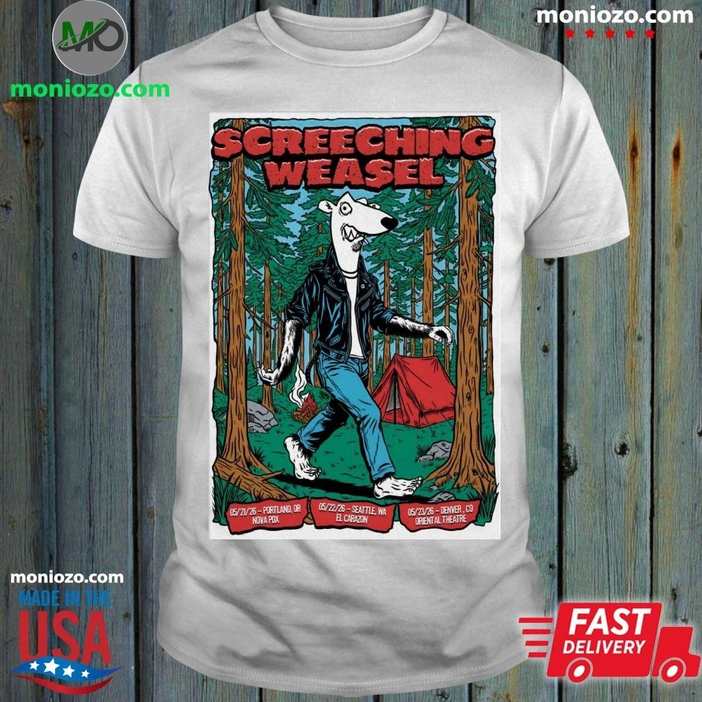 Original Screeching Weasel May 21-23 2026 Portland - Adult & Kids T-Shirts, Sweatshirts & Hoodies apparel design preview 1