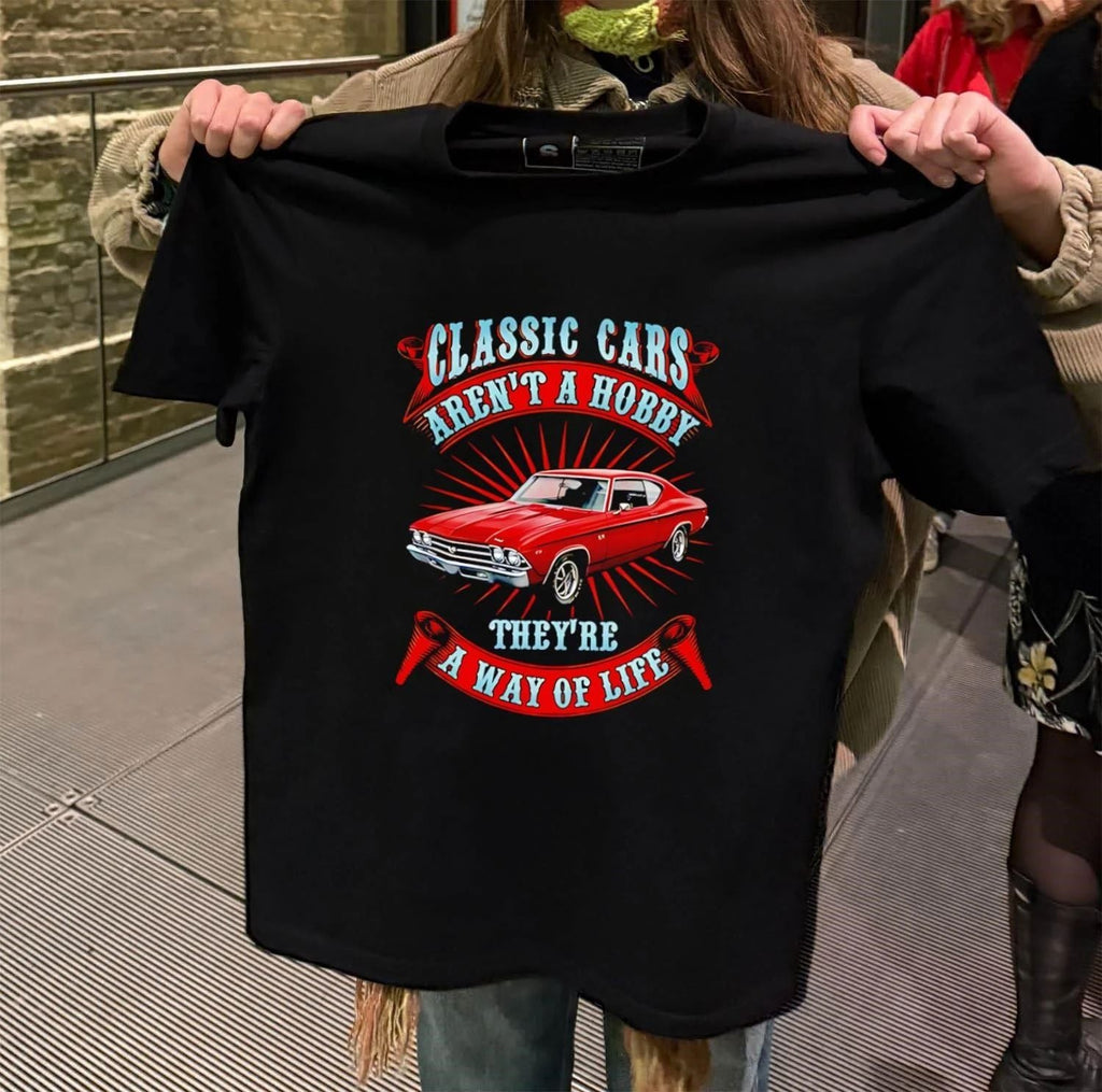 Classic cars aren't a hobby they're way of life - Adult & Kids T-Shirts, Sweatshirts & Hoodies apparel design preview 2