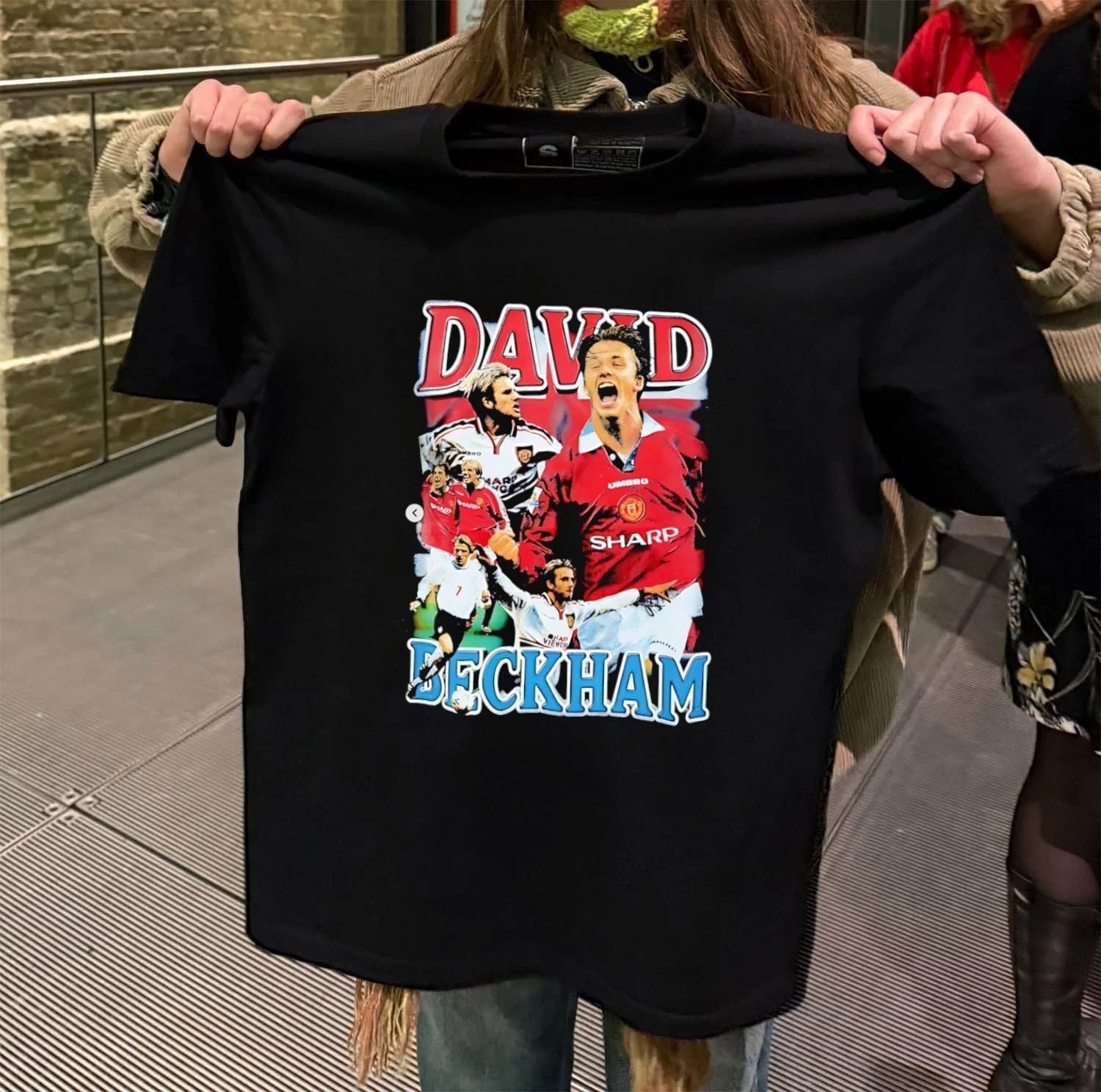 David Beckham Manchester United Sharp Red White - Adult & Kids T-Shirts, Sweatshirts & Hoodies apparel design preview 2