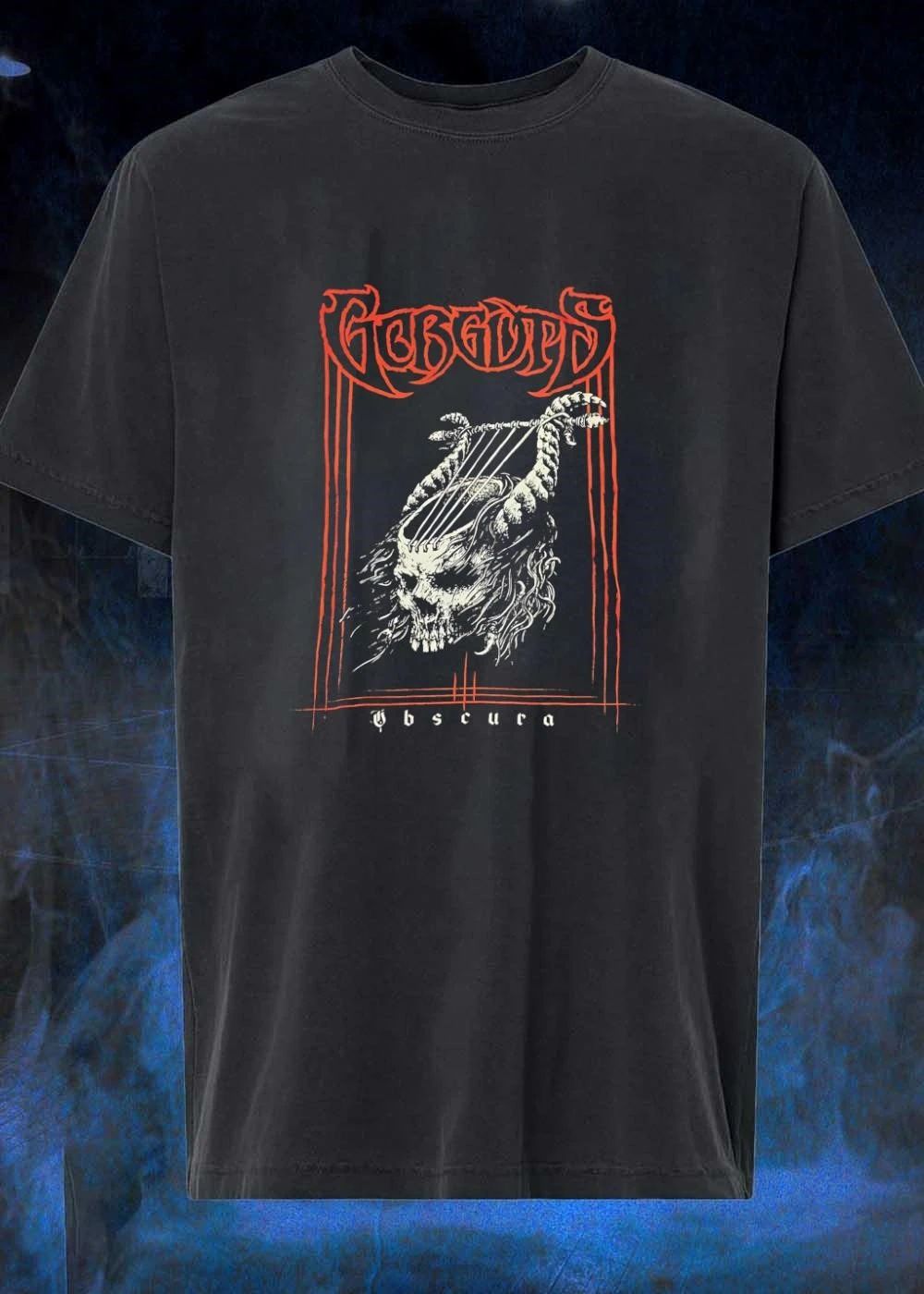 Gorguts Obscura Album Skull Lyre - Adult & Kids T-Shirts, Sweatshirts & Hoodies apparel design preview 1