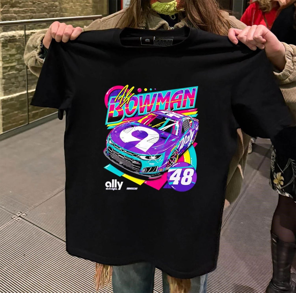 Alex Bowman 48 Ally NASCAR Racing Graphic - Adult & Kids T-Shirts, Sweatshirts & Hoodies apparel design preview 2