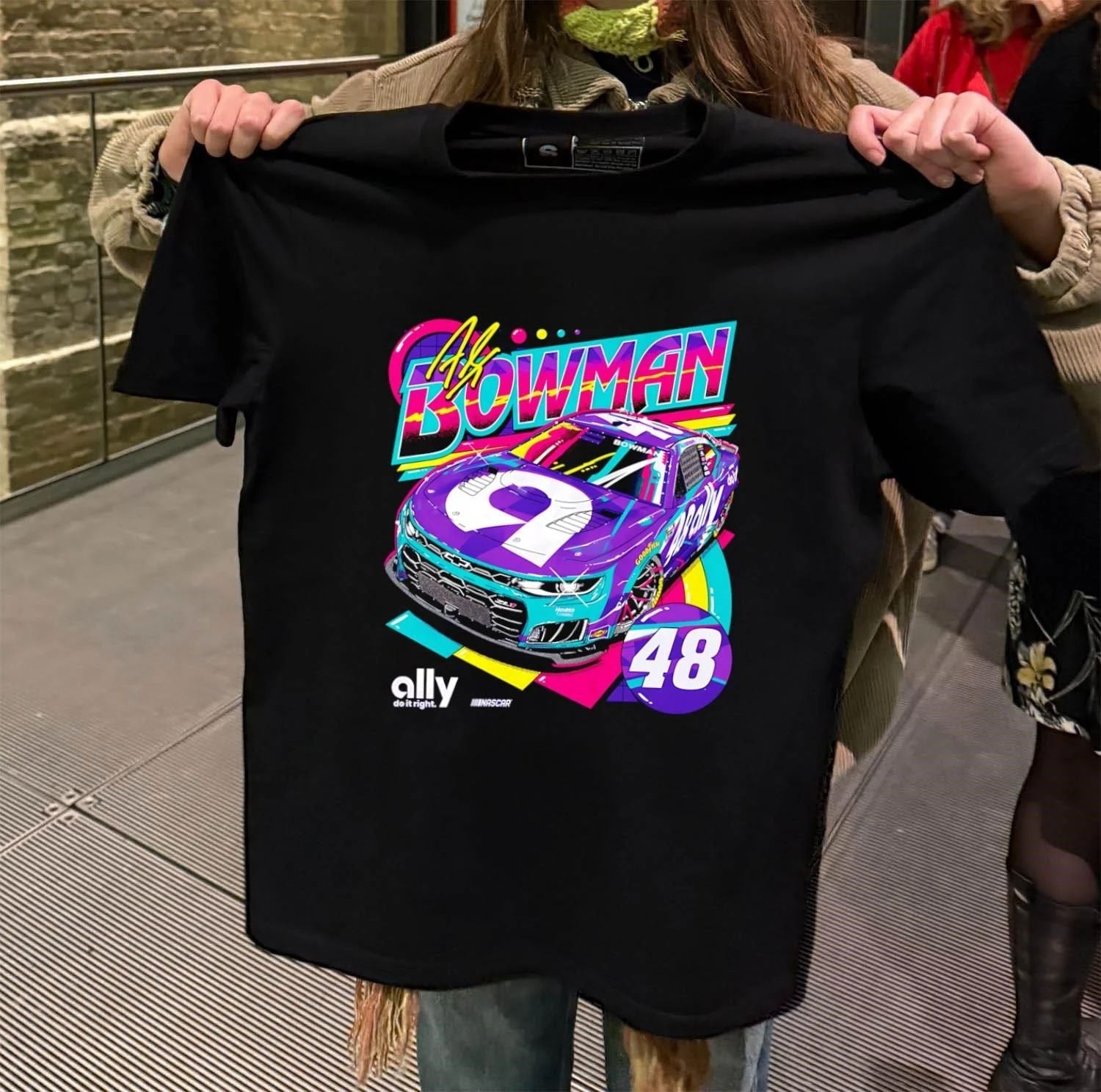Alex Bowman 48 Ally NASCAR Racing Graphic - Adult & Kids T-Shirts, Sweatshirts & Hoodies apparel design preview 2