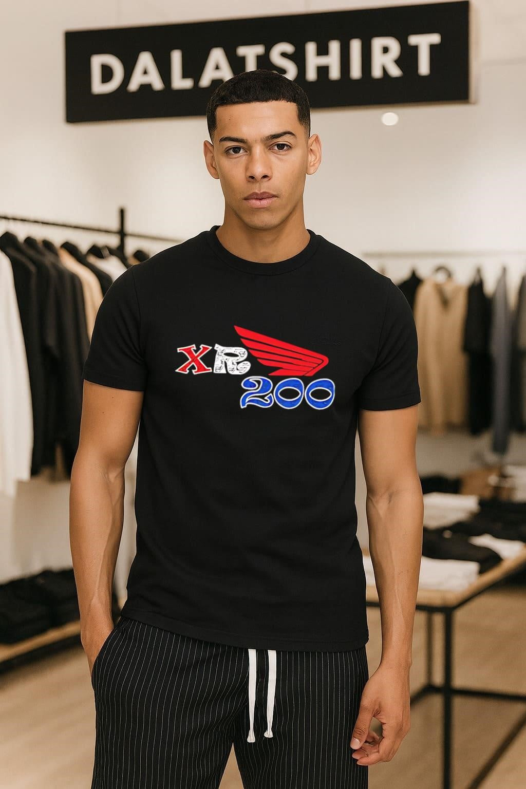 Red Winged Honda XR200 Dirt Bike Motorcycle Racing - Adult & Kids T-Shirts, Sweatshirts & Hoodies apparel design preview 1